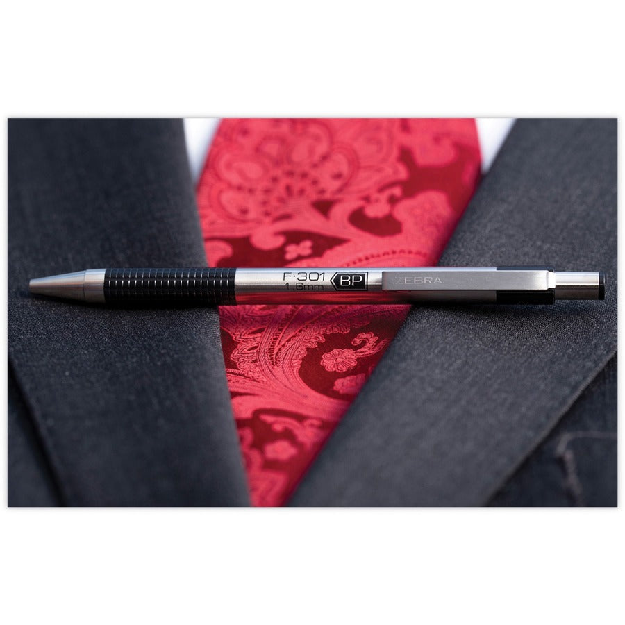 Zebra STEEL 3 Series F-301 Retractable Ballpoint Pen - 27112