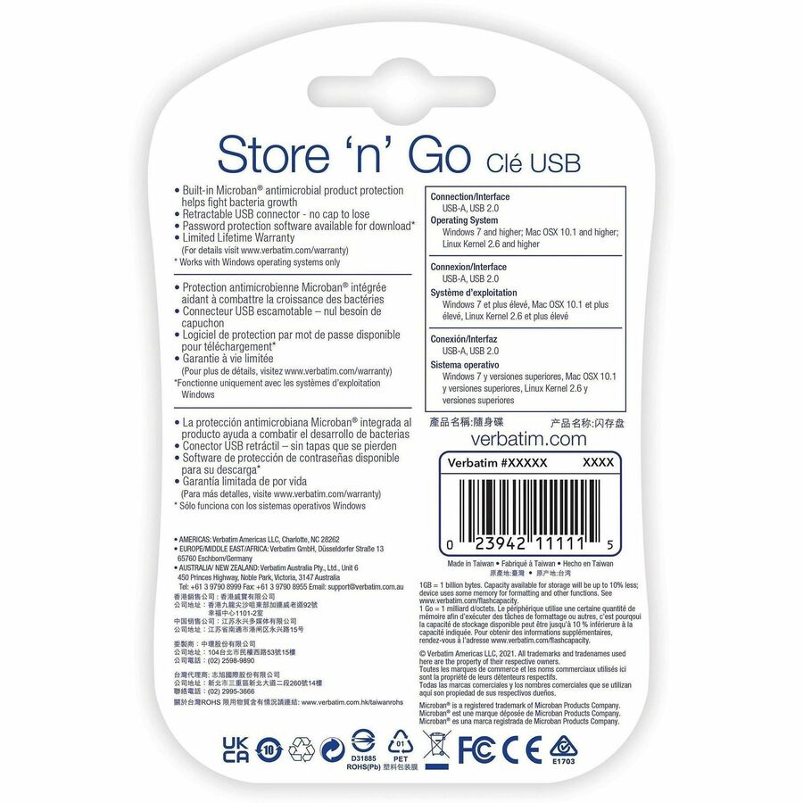 Verbatim 64GB Store 'n' Go USB Flash Drive - Red - 97005