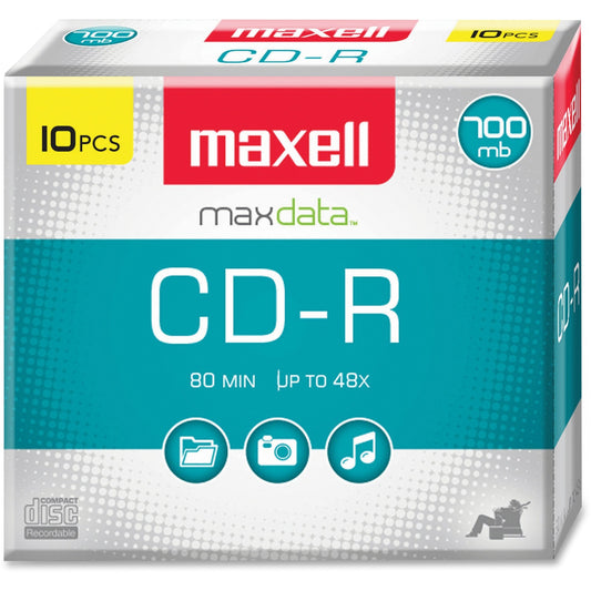 Maxell CD Recordable Media - CD-R - 40x - 700 MB - 10 / Pack