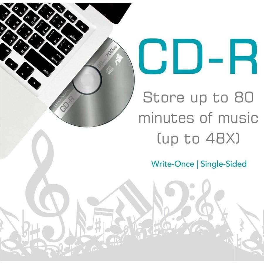 Maxell CD-R700 CD Recordable Media - CD-R - 40x - 700 MB - 10 Pack - 648210
