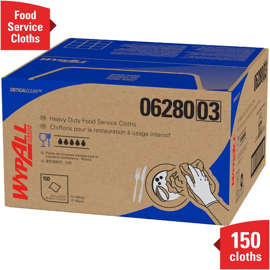 Wypall Critical Clean Ultra Duty Foodservice Cloths with Anti-Microbial Treatment - 06280