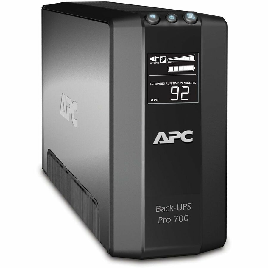 APC Back-UPS Pro, 700VA/420W, Tower, 120V, 6x NEMA 5-15R outlets, AVR, LCD, User Replaceable Battery - BR700G