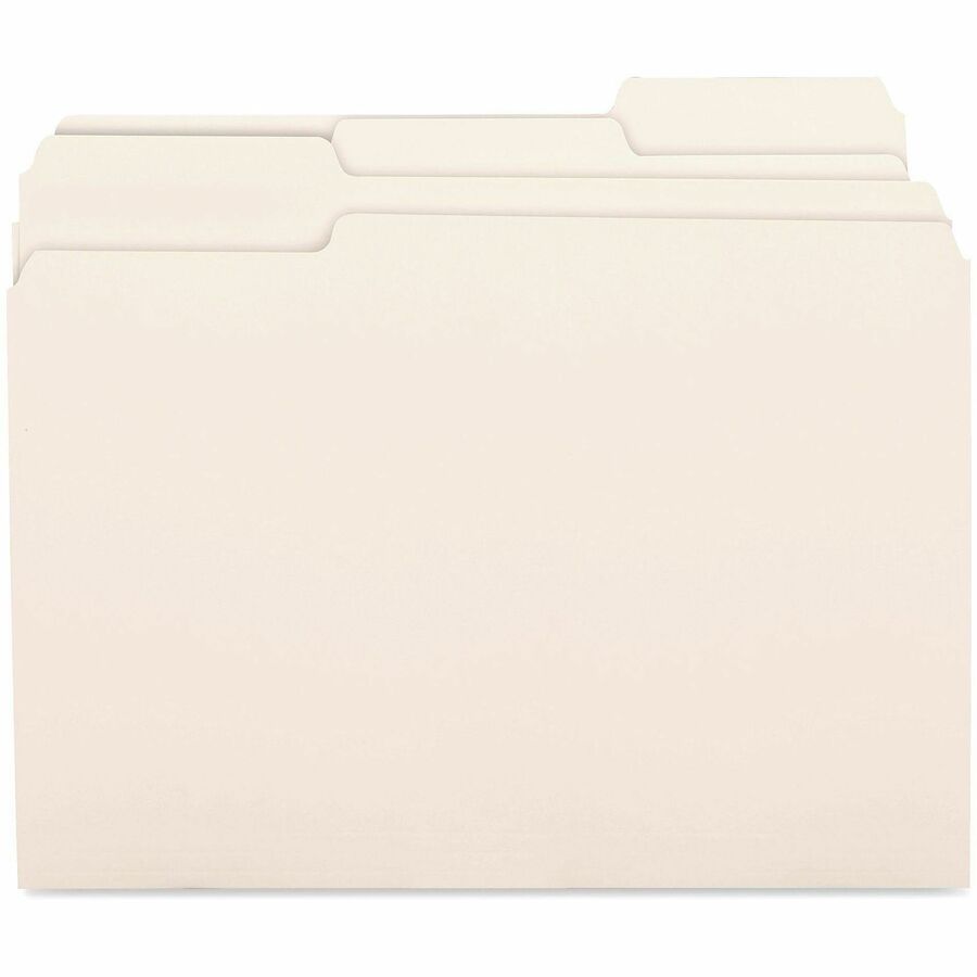 Business Source 1/3 Tab Cut Letter Recycled Top Tab File Folder - 17525