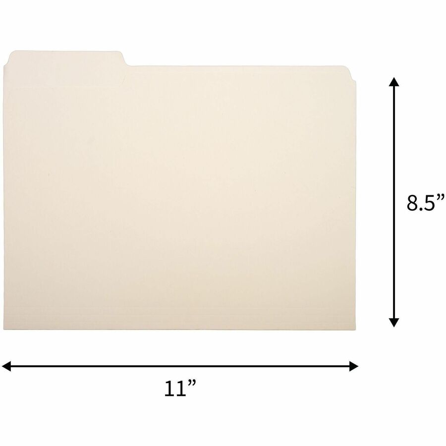 Business Source 1/3 Tab Cut Letter Recycled Top Tab File Folder - 17525