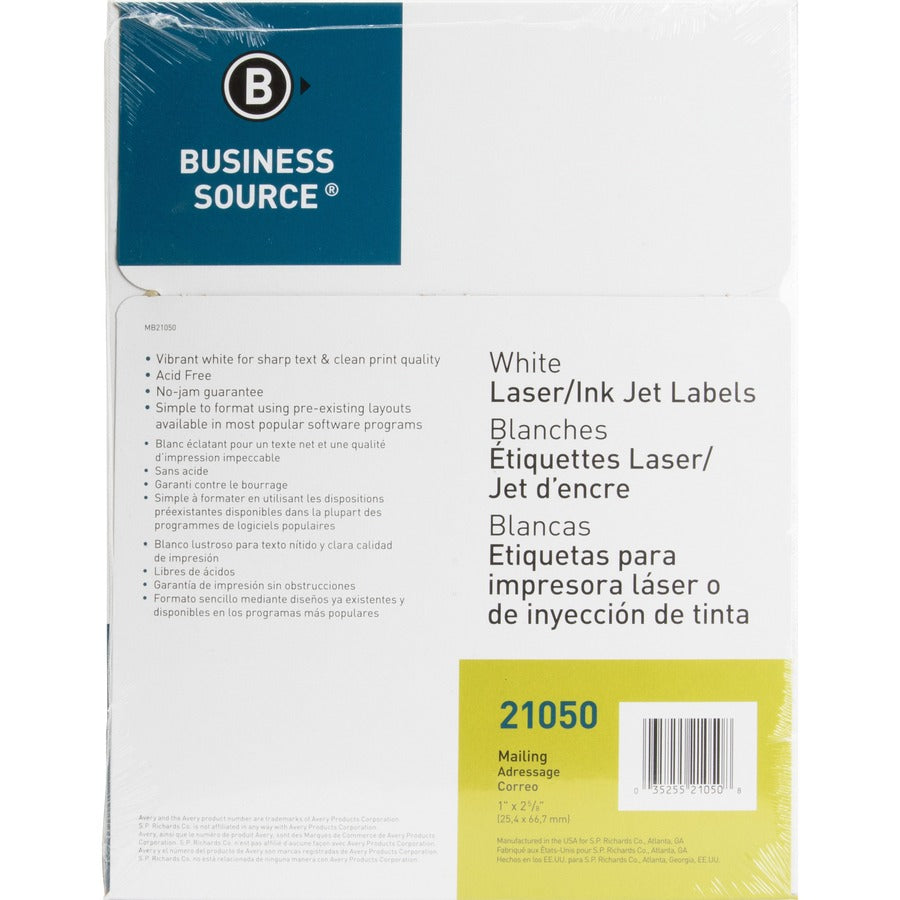 Business Source Bright White Premium-quality Address Labels - 21050