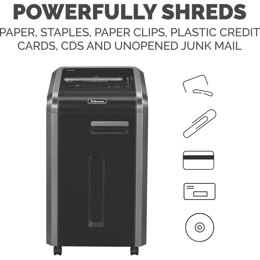 Fellowes Powershred&reg; 225Ci 100% Jam Proof Cross-Cut Shredder - 3825001
