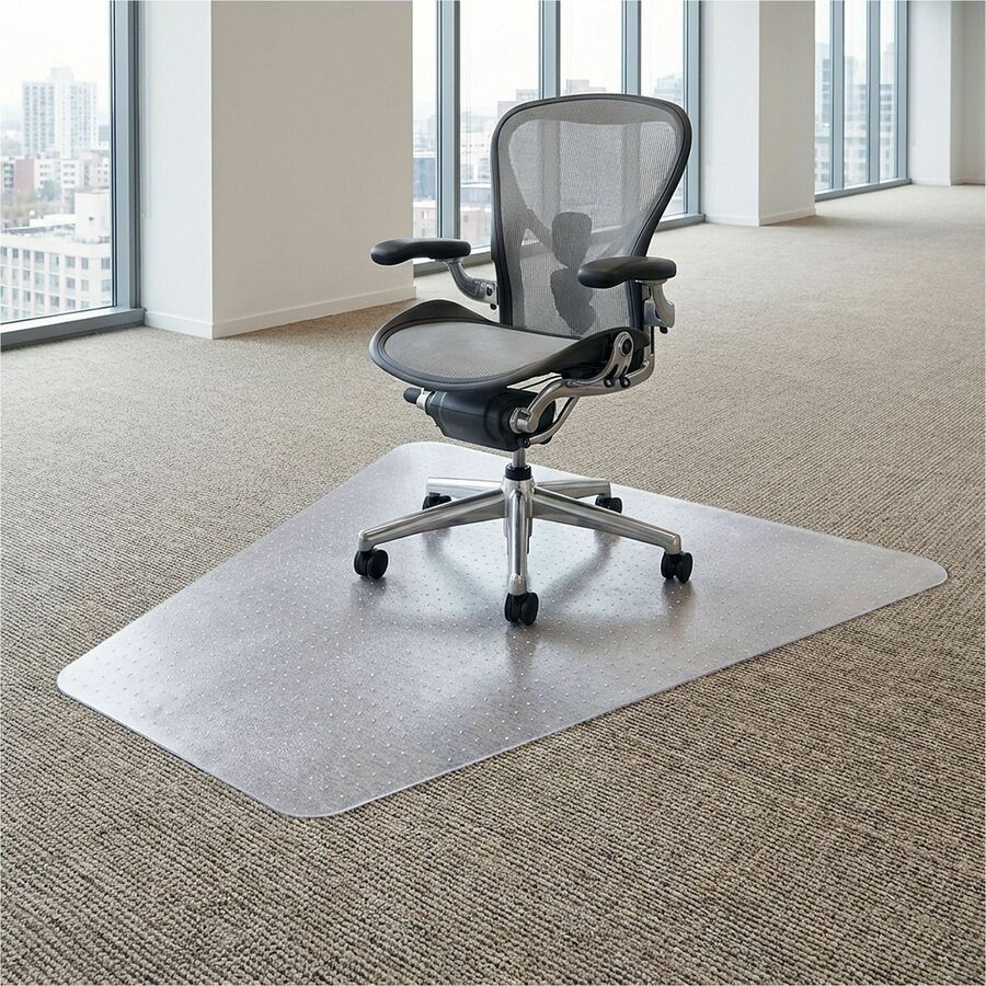Lorell Corner Workstation Chair Mat for Medium-Pile Carpet - 48" x 60" - 69156