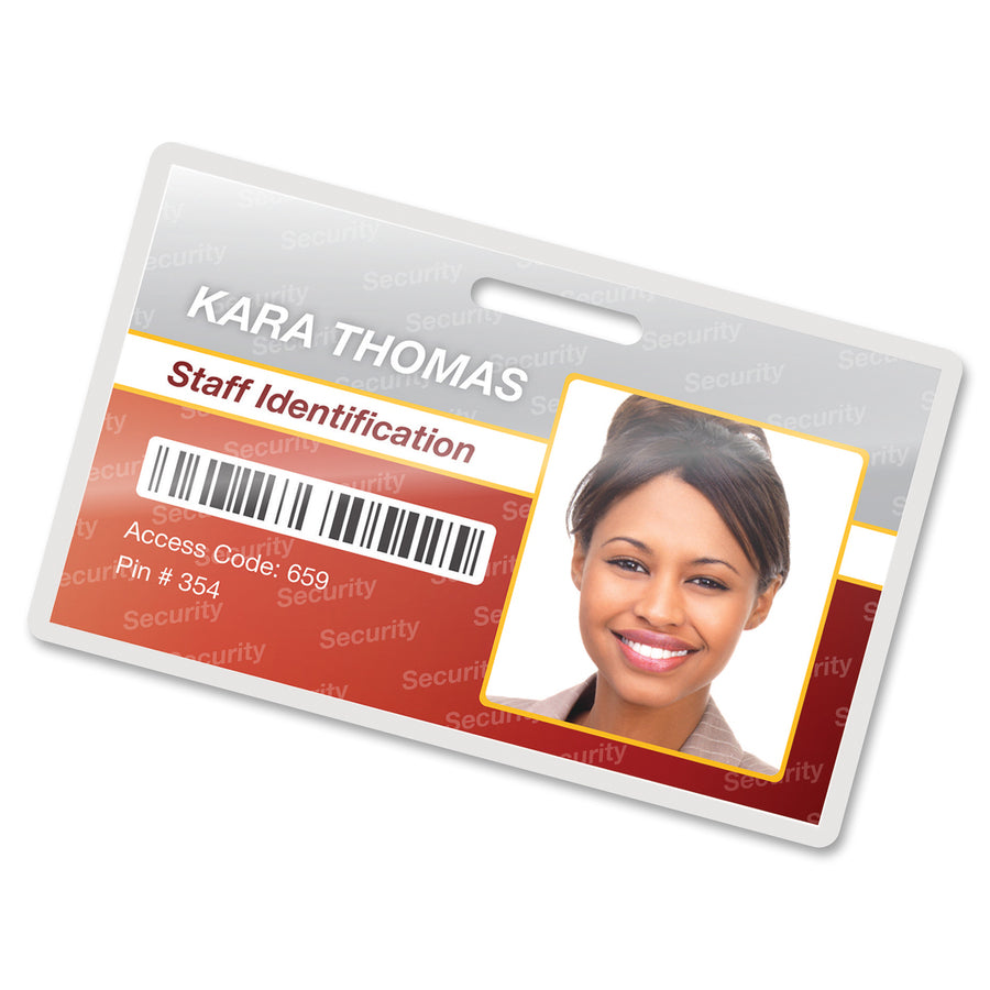 Fellowes Punched ID Card/Clip Glossy Laminating Pouches - 52033
