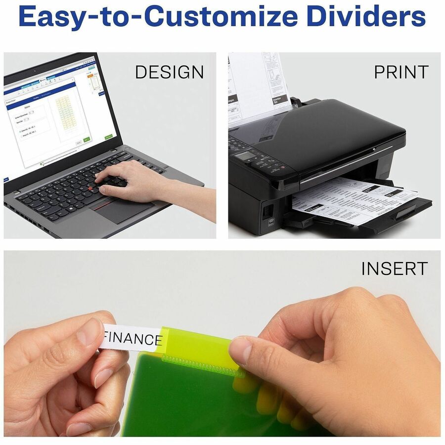 Avery Big Tab™ Insertable Plastic Dividers with Pockets for Laser and Inkjet Printers, 9-1/4" x 11-1/8" , 8 tabs - 11903