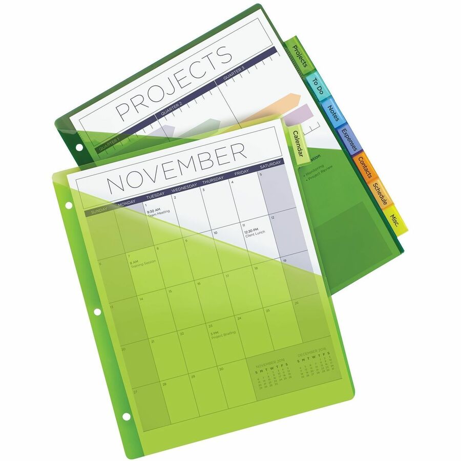 Avery&reg; Big Tab™ Insertable Plastic Dividers with Pocketsfor Laser and Inkjet Printers, 9-1/4" x 11-1/8" , 8 tabs, 1 set - 11903