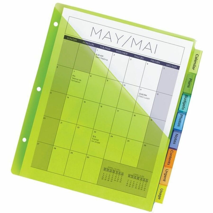 Avery Big Tab™ Insertable Plastic Dividers with Pockets for Laser and Inkjet Printers, 9-1/4" x 11-1/8" , 8 tabs - 11903