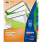 Avery&reg; Big Tab&trade; Insertable Plastic Dividers with Pocketsfor Laser and Inkjet Printers, 9-1/4" x 11-1/8" , 8 tabs, 1 set