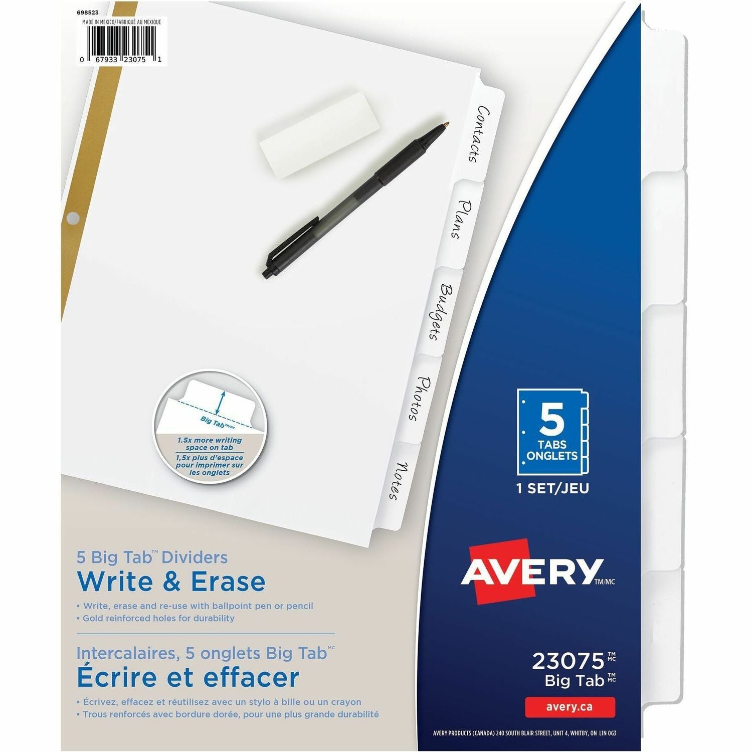 Avery&reg; Avery&reg;Big Tab™ Write & Erase Dividers5 tabs