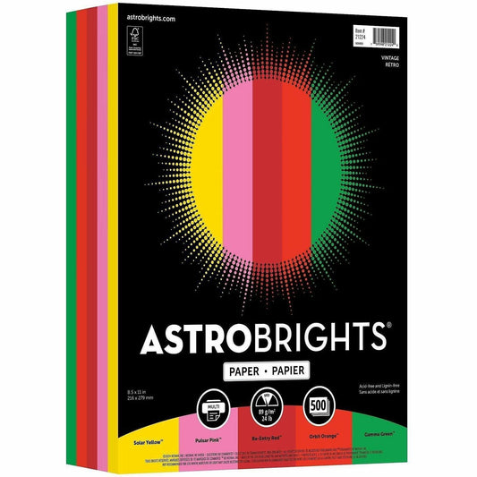 Astrobrights Color Copy Paper "Vintage" , 5 Assorted Colours