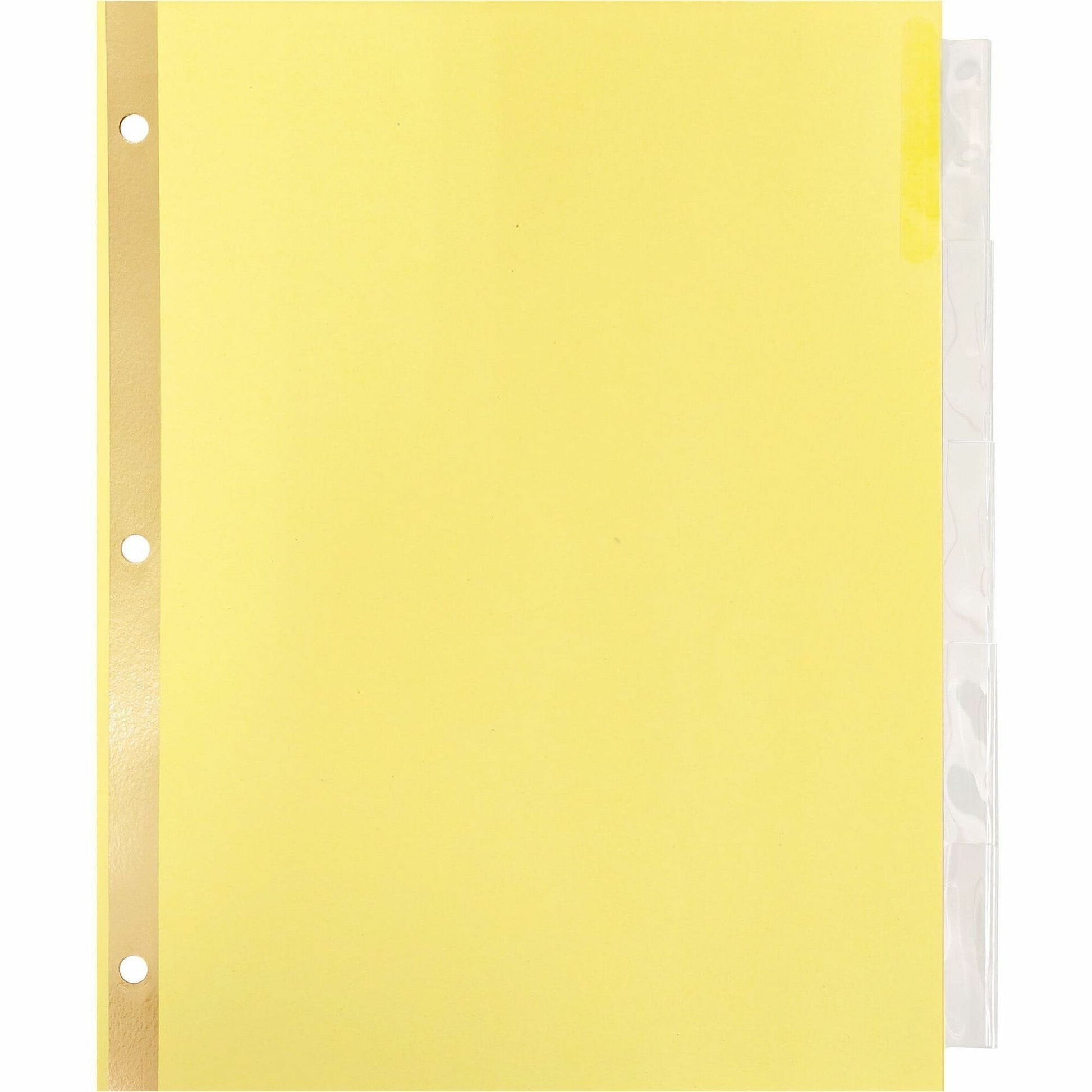 Business Source Insertable 5-Tab Ring Binder Indexes