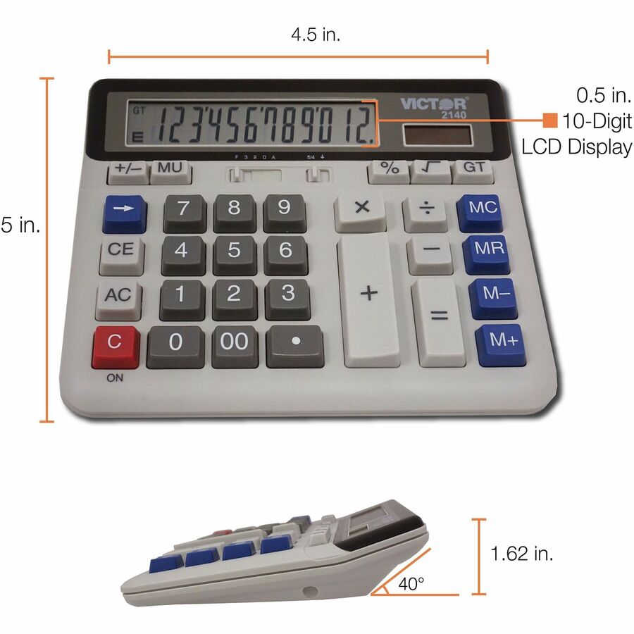 Victor 12-digit XL LCD Desktop Calculator - 2140