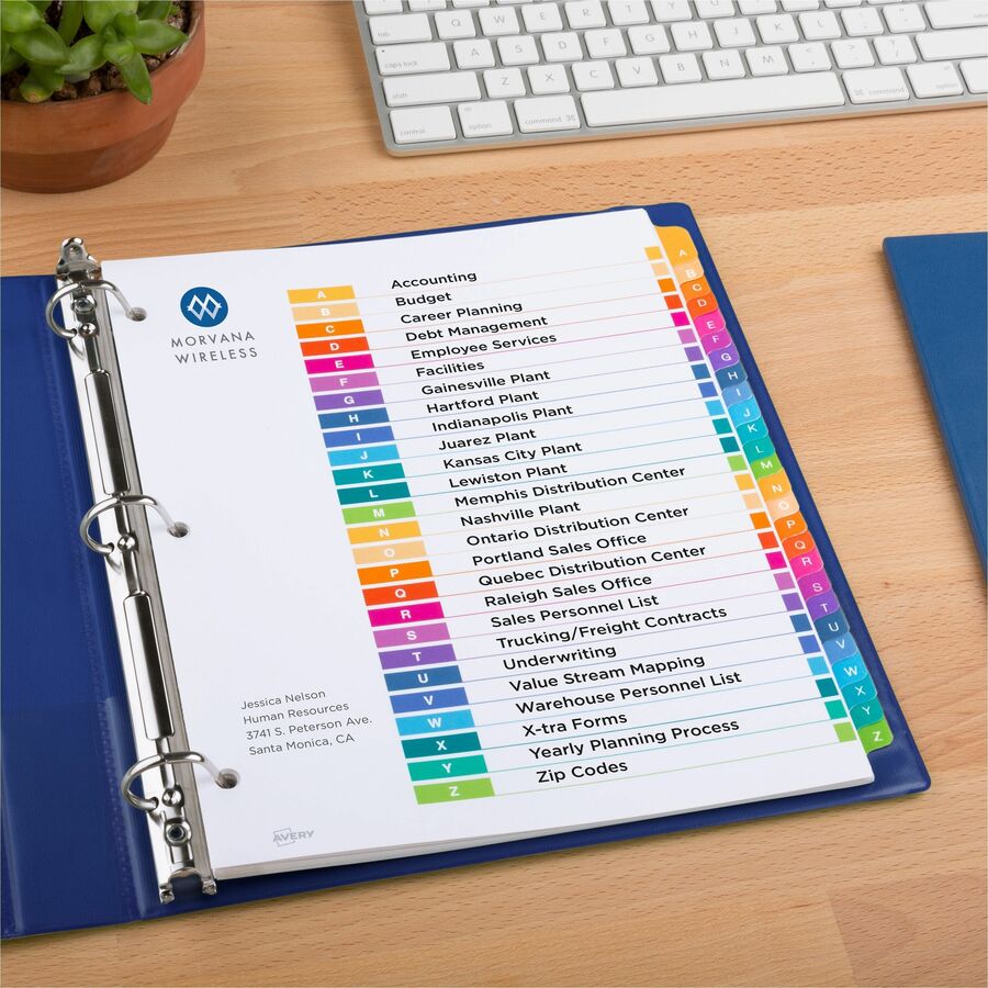 Avery&reg; Ready Index&reg; Table of Contents Dividers for Laser and Inkjet Printers, A-Z - 11125