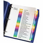Avery Ready Index&reg; Table of Contents Dividers Tabs A - Z, for Laser and Inkjet Printers - 11125