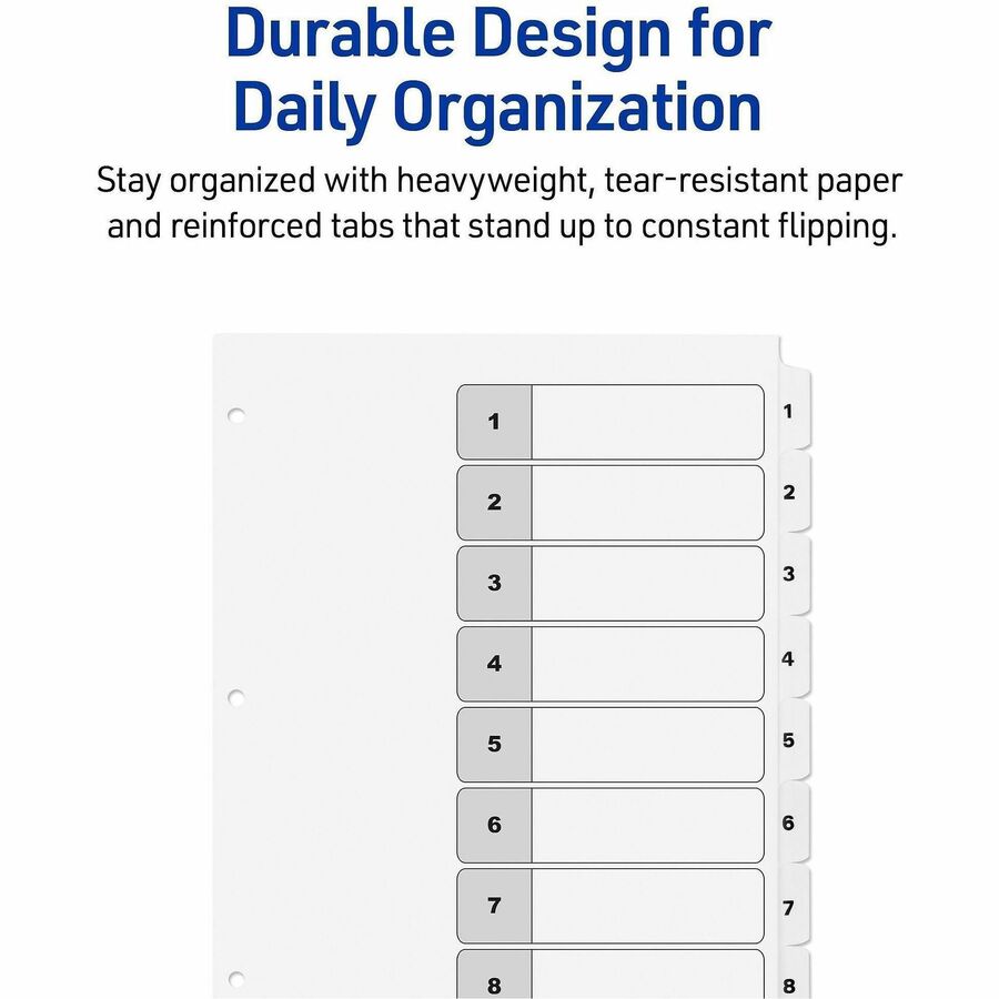 Avery&reg; Ready Index&reg; Table of Content Dividersfor Laser and Inkjet Printers, 8 tabs - 11132