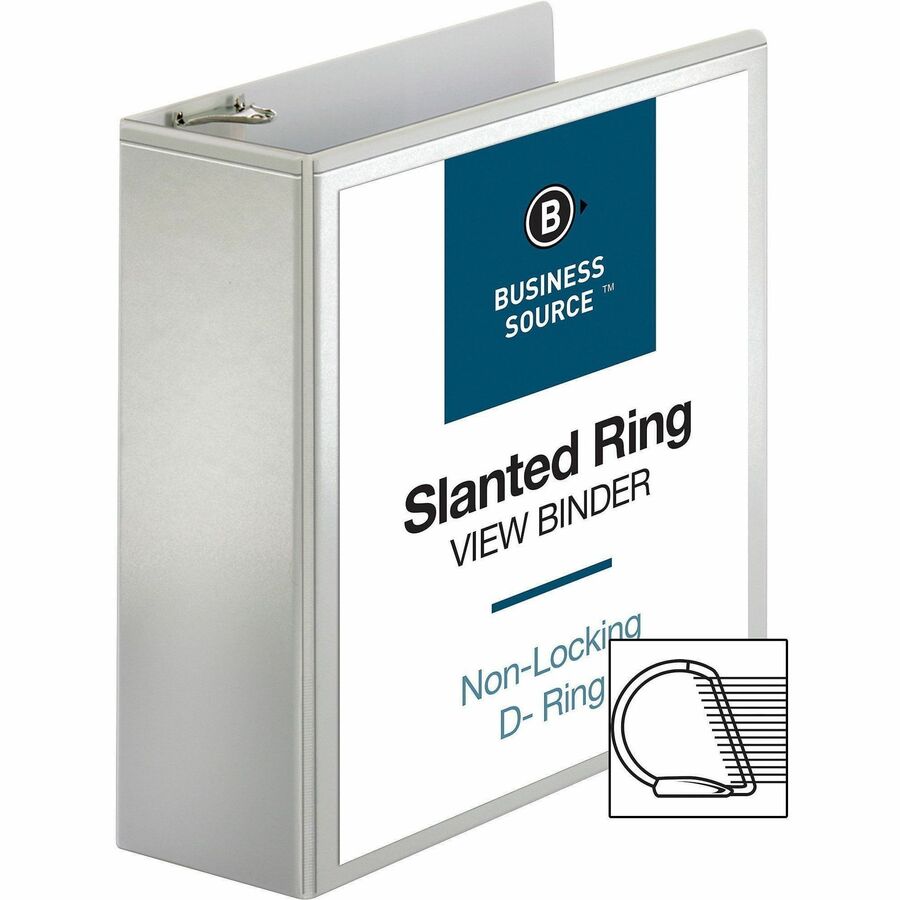 Business Source Basic D-Ring White View Binders - 28444