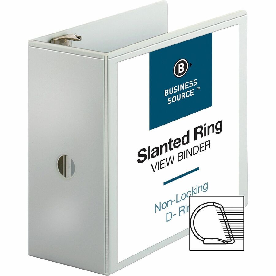 Business Source Basic D-Ring White View Binders - 28445