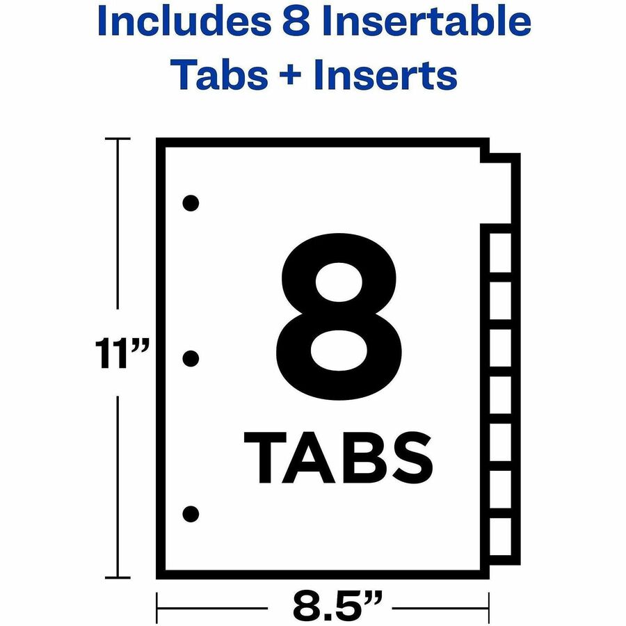 Avery&reg; Big Tab™ Insertable Dividers, 8 tabs, 1 set - 11124