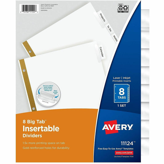 Avery&reg; Big Tab™ Insertable Dividers, 8 tabs, 1 set