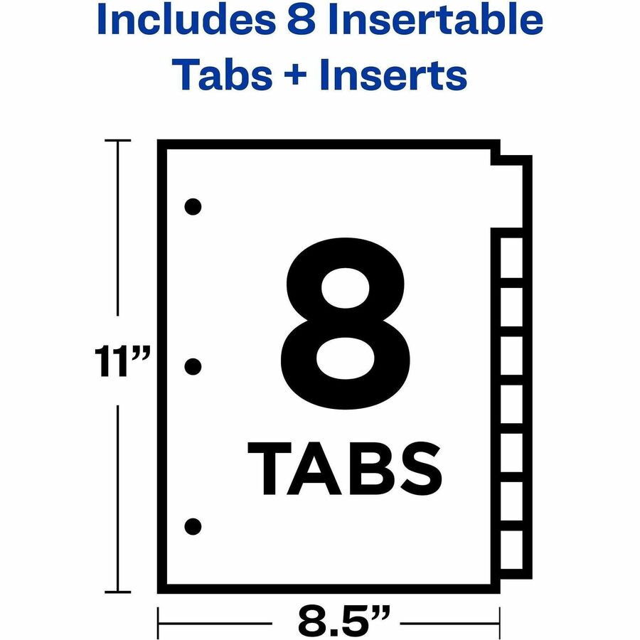 Avery&reg; Big Tab™ Insertable Dividers, 8 tabs, 1 set - 11124