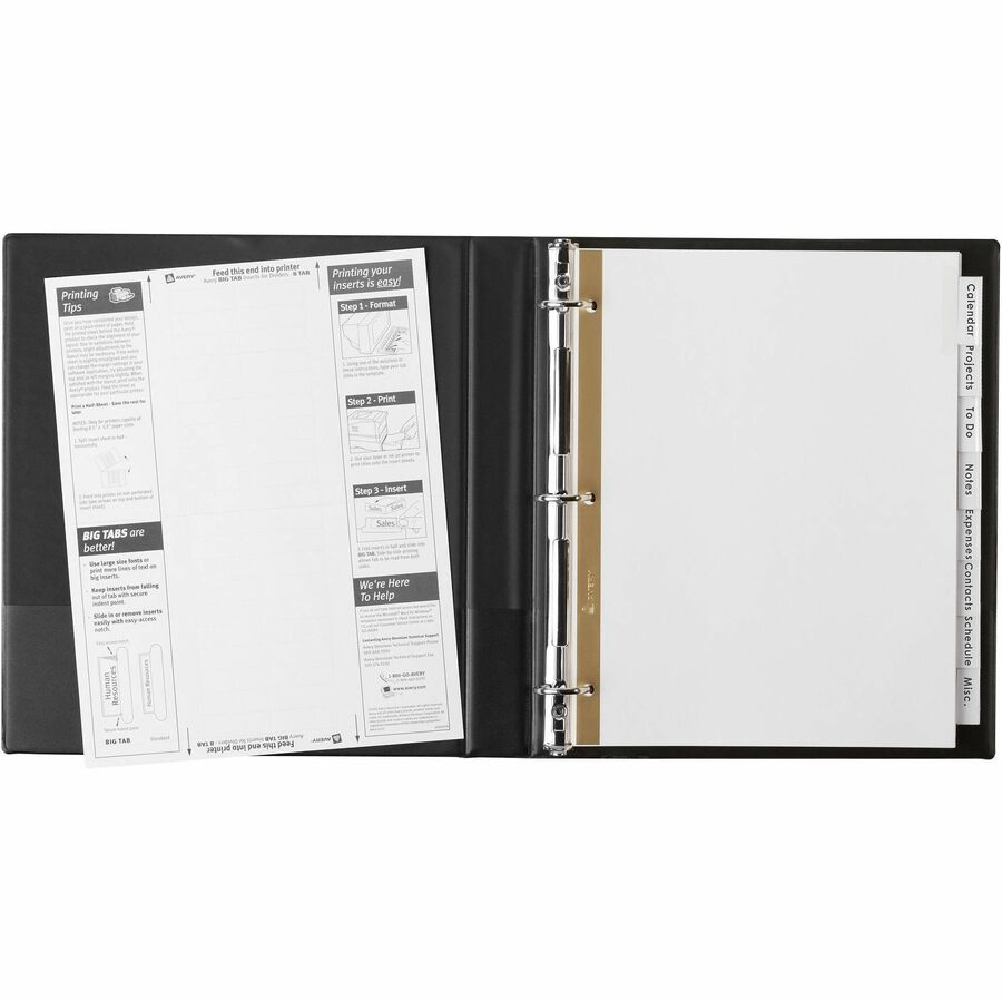 Avery&reg; Big Tab™ Insertable Dividers, 8 tabs, 1 set - 11124