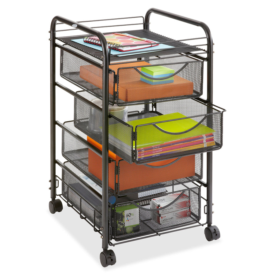 Safco Onyx Double Mesh Mobile File Cart - 5214BL