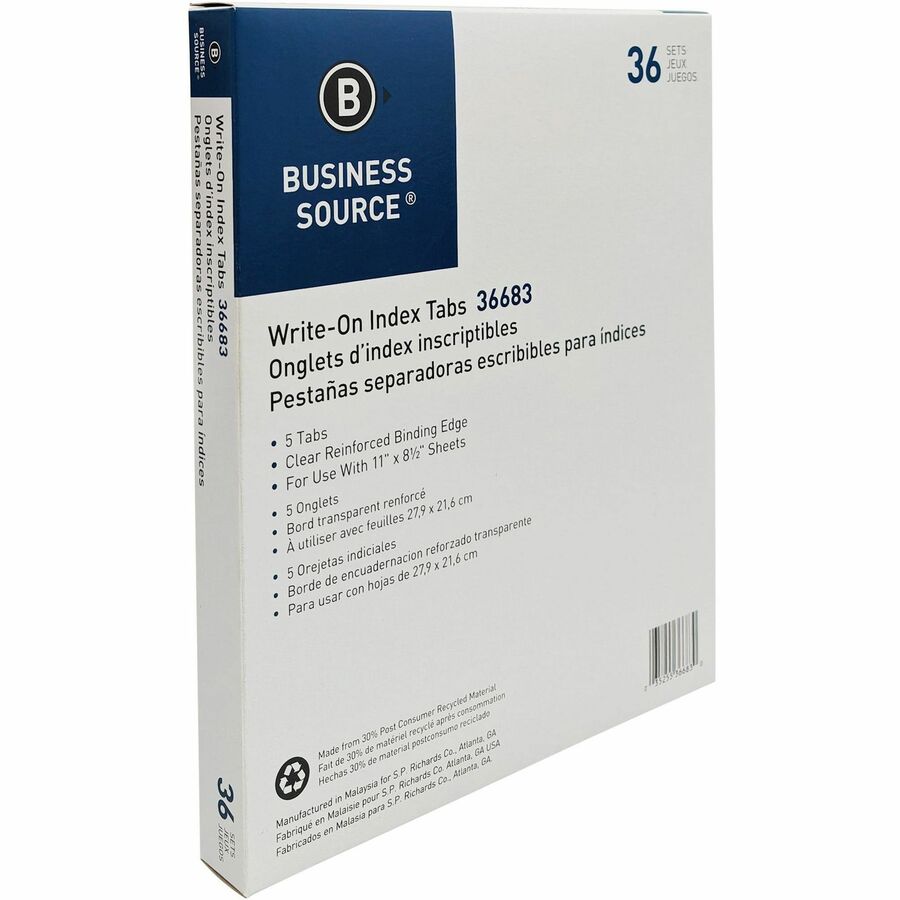 Business Source Reinforced Hole Punched Indexes - 36683
