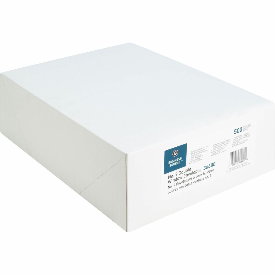 Business Source No. 9 Double Window Invoice Envelopes - 36680