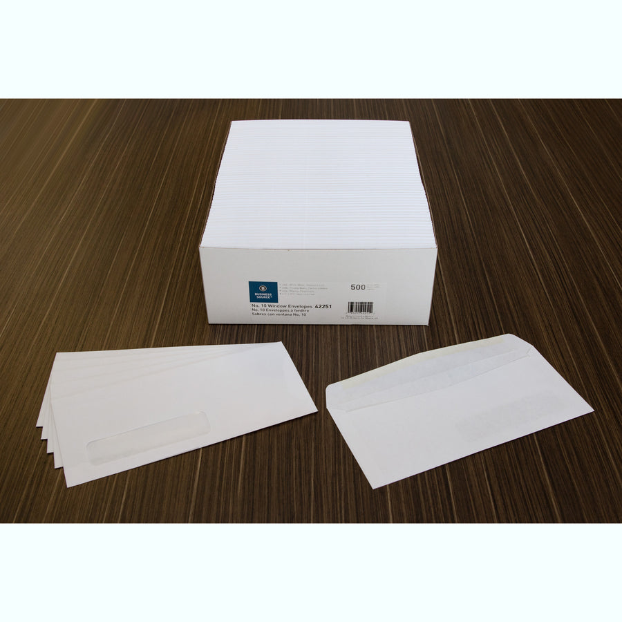 Business Source Economical No. 10 Window Envelope - 42251