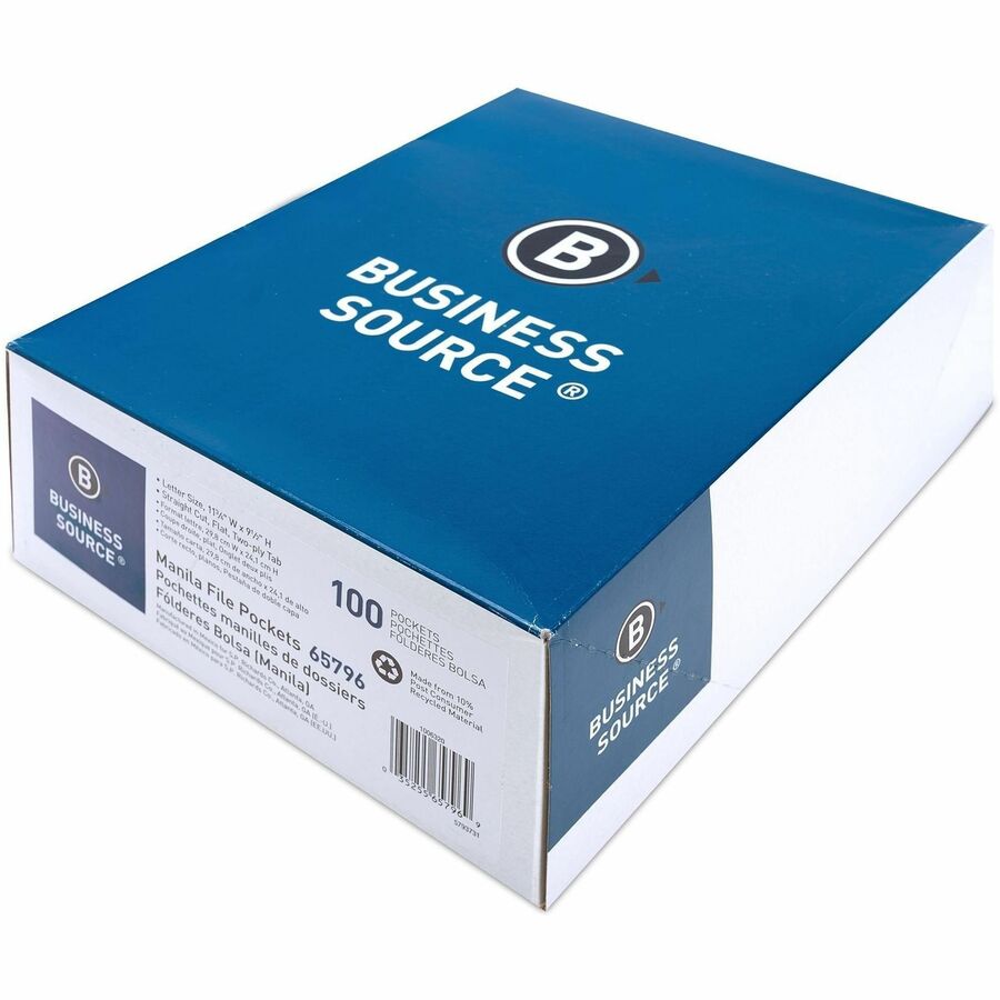 Business Source Letter Recycled File Pocket - 65796