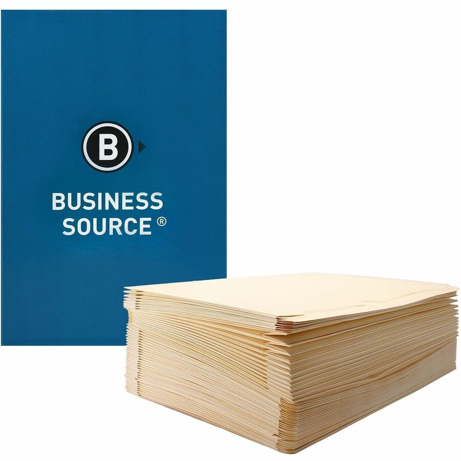 Business Source Straight Tab Cut Legal Recycled File Pocket - 65803