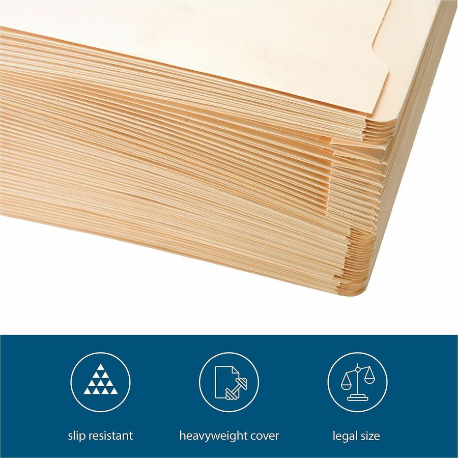 Business Source Straight Tab Cut Legal Recycled File Pocket - 65803