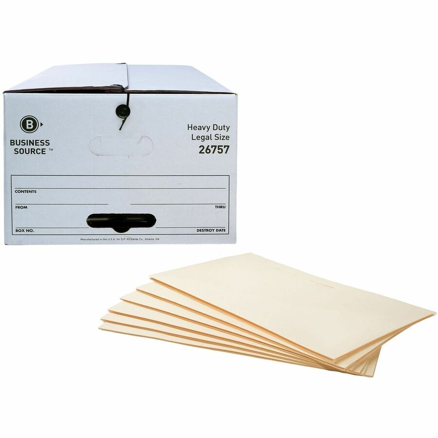 Business Source Straight Tab Cut Legal Recycled File Pocket - 65803