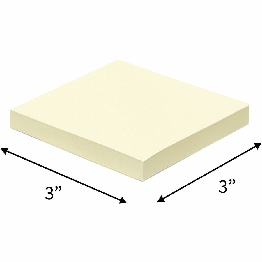 Business Source Yellow Repositionable Adhesive Notes - 36612