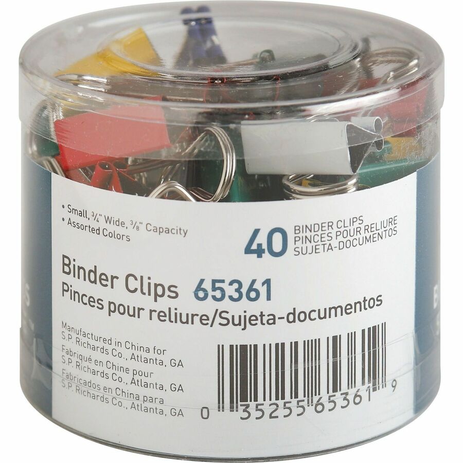 Business Source Colored Fold-back Binder Clips - 65361