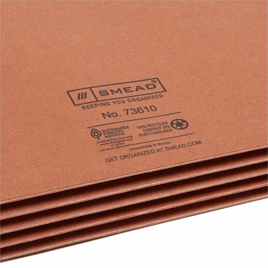 Smead Straight Tab Cut Letter Recycled File Pocket - 73610