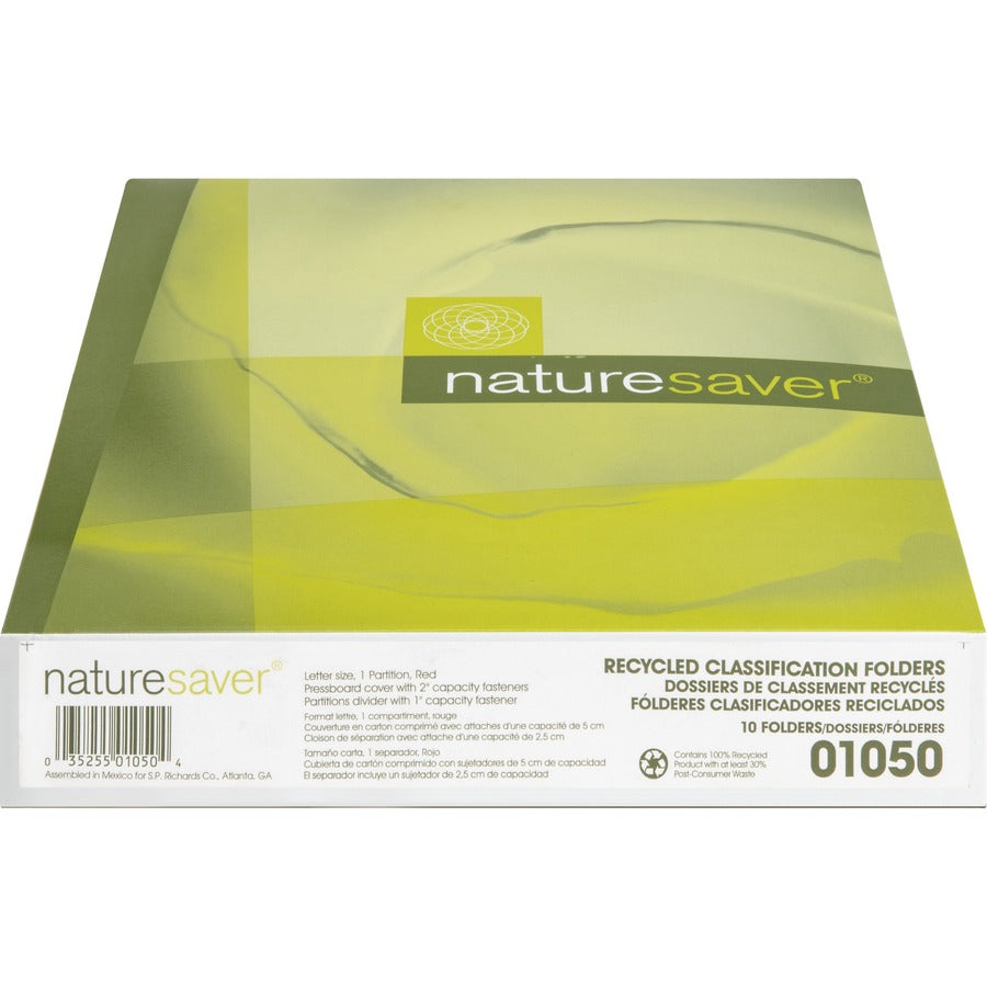 Nature Saver 2/5 Tab Cut Letter Recycled Classification Folder - 01050