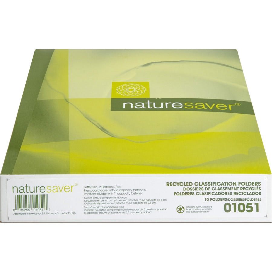 Nature Saver 2/5 Tab Cut Letter Recycled Classification Folder - 01051