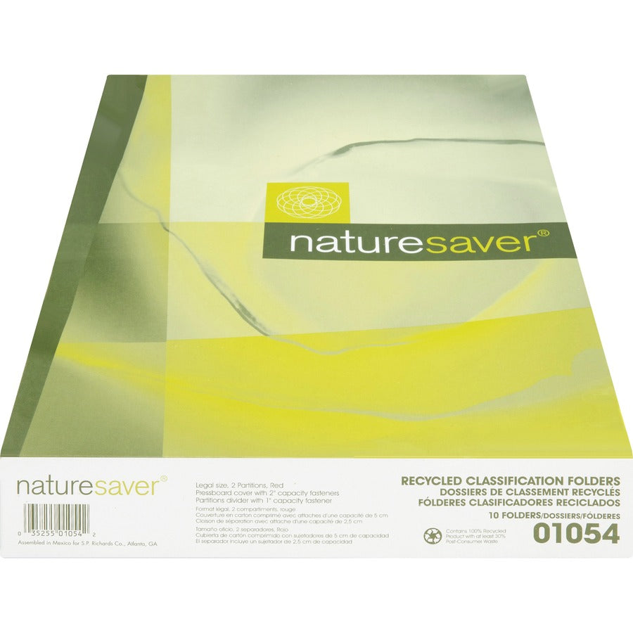 Nature Saver 2/5 Tab Cut Legal Recycled Classification Folder - 01054