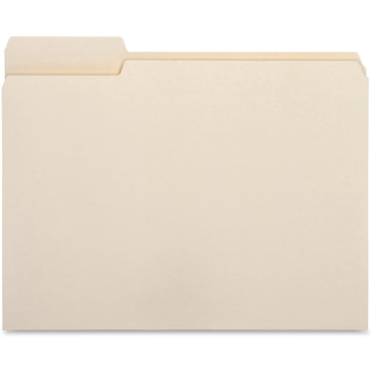 Business Source 1/3 Tab Cut Letter Recycled Top Tab File Folder