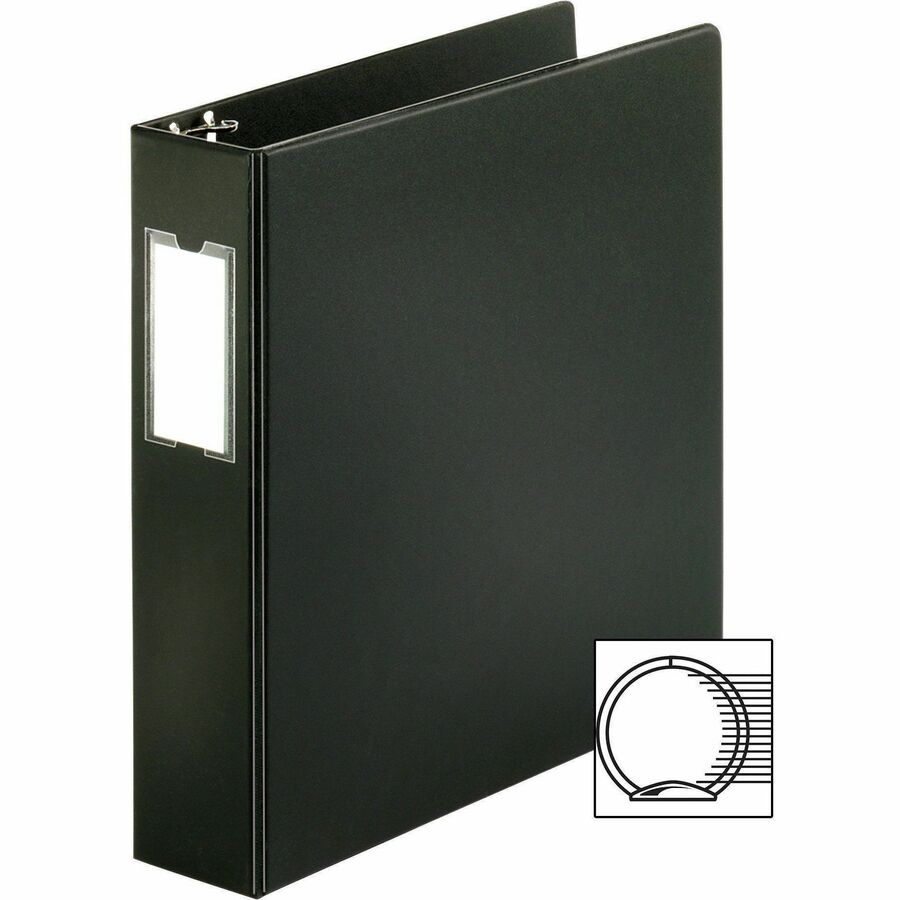 Business Source Basic Round Ring Binder w/Label Holder - 28561
