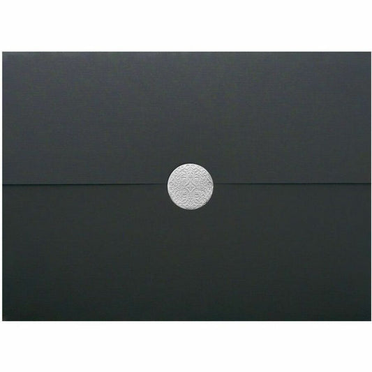 St. James&reg; Elite&trade; Medallion Fold Certificate Holders, Black Linen with Silver Medallion, Pack of 5, 83566