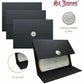 St. James&reg; Elite&trade; Medallion Fold Certificate Holders, Black Linen with Silver Medallion, Pack of 5, 83566 - 83566