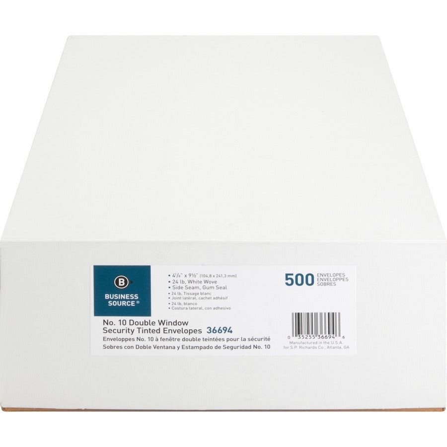 Business Source No. 10 Double-Window Invoice Envelopes - 36694