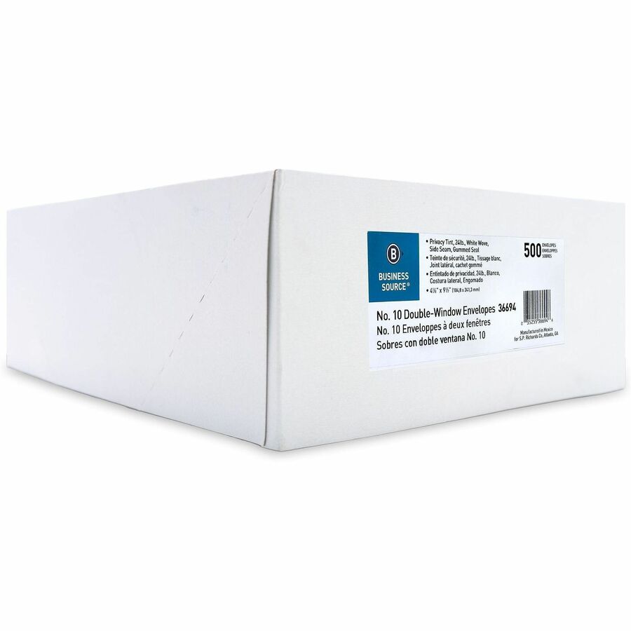 Business Source No. 10 Double-Window Invoice Envelopes - 36694