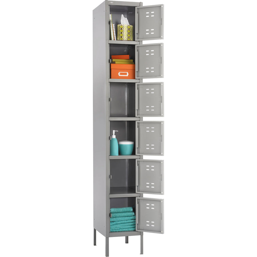 Safco Six-Tier Two-tone Box Locker with Legs - 5524GR
